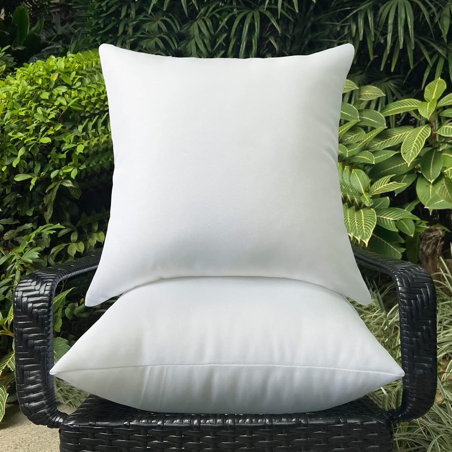 20X20 Pillow Inserts Set of 2 Outdoor Pillow Inserts Waterproof for Couch Small Lumbar Throw Pillow Insert White Square Sofa Pillows