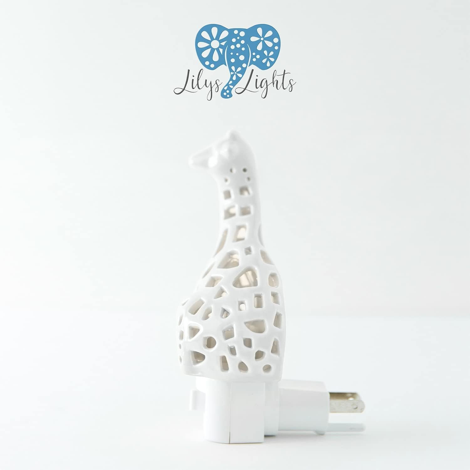 Handmade LED Ceramic Night Light (White Giraffe)