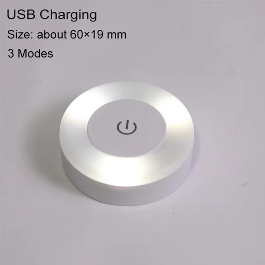 LED Touch Sensor Night Lights 3 Modes USB Rechargeable Magnetic Base Wall Lights round Portable Dimming Night Lamp Room Decor