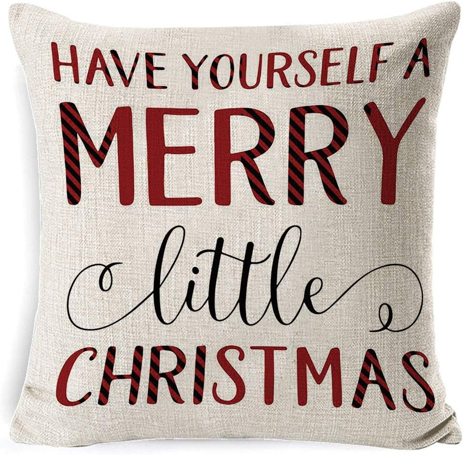 Christmas Throw Pillows Christmas Pillow Covers Christmas Pillows Home Decorative Christmas Throw Pillow Covers 18" X 18" Set of 4 Cotton Linen