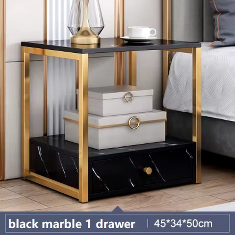 Nightstands Bedroom Wooden Nordic Furniture Metal Frame Marble Design Bedside Tables for the Bedroom