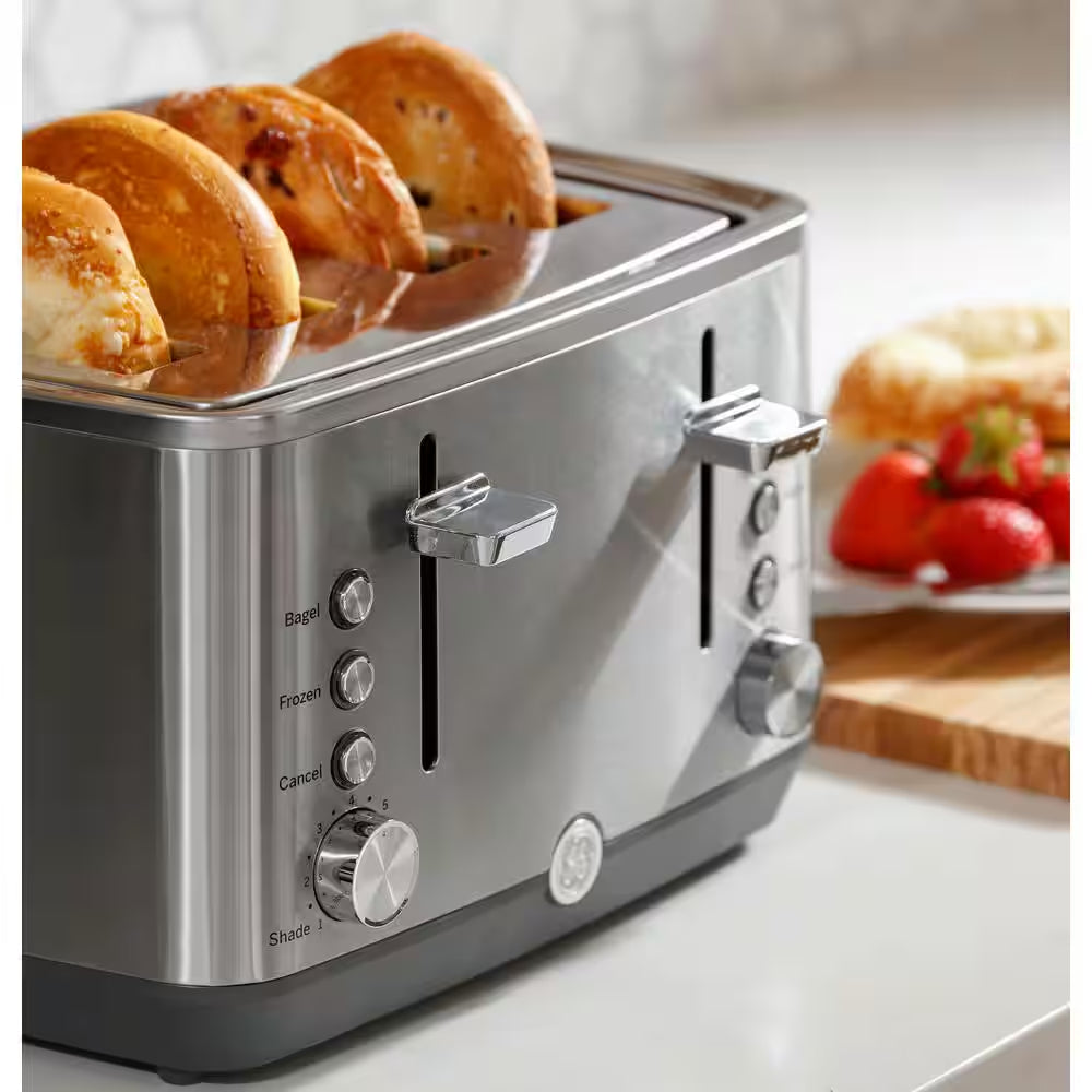 4-Slice Stainless Steel Wide Slot Toaster with 7 Shade Settings