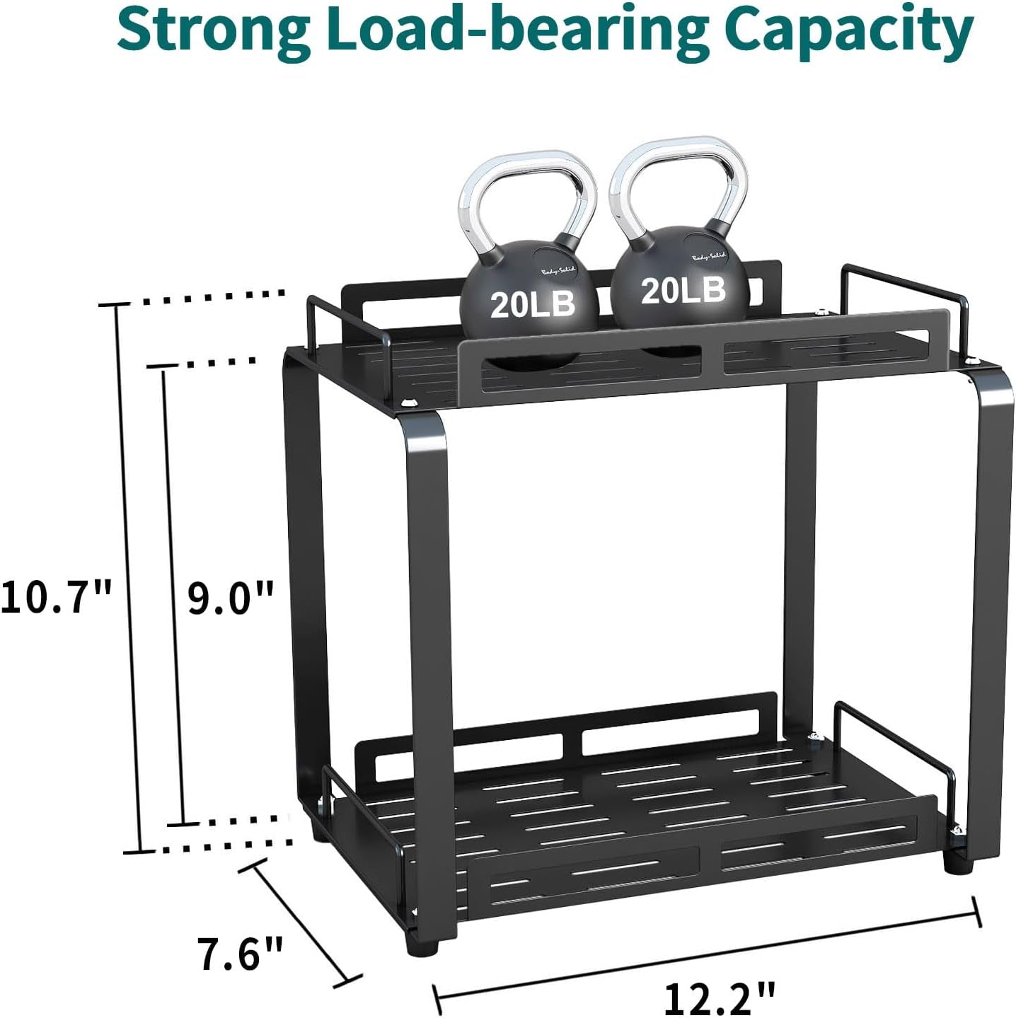 Bathroom Countertop Organizer, 2 Tier Kitchen Spice Rack Organizer, Larger Bathroom Counter Organizer with 2 Pcs Basket, Bathroom Organizer,Counter Storage Shelves for Metal Black