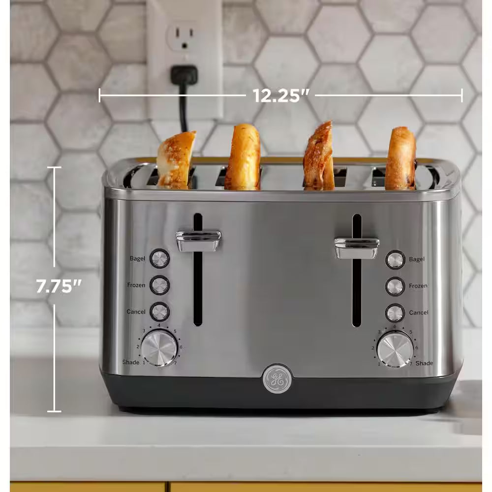 4-Slice Stainless Steel Wide Slot Toaster with 7 Shade Settings