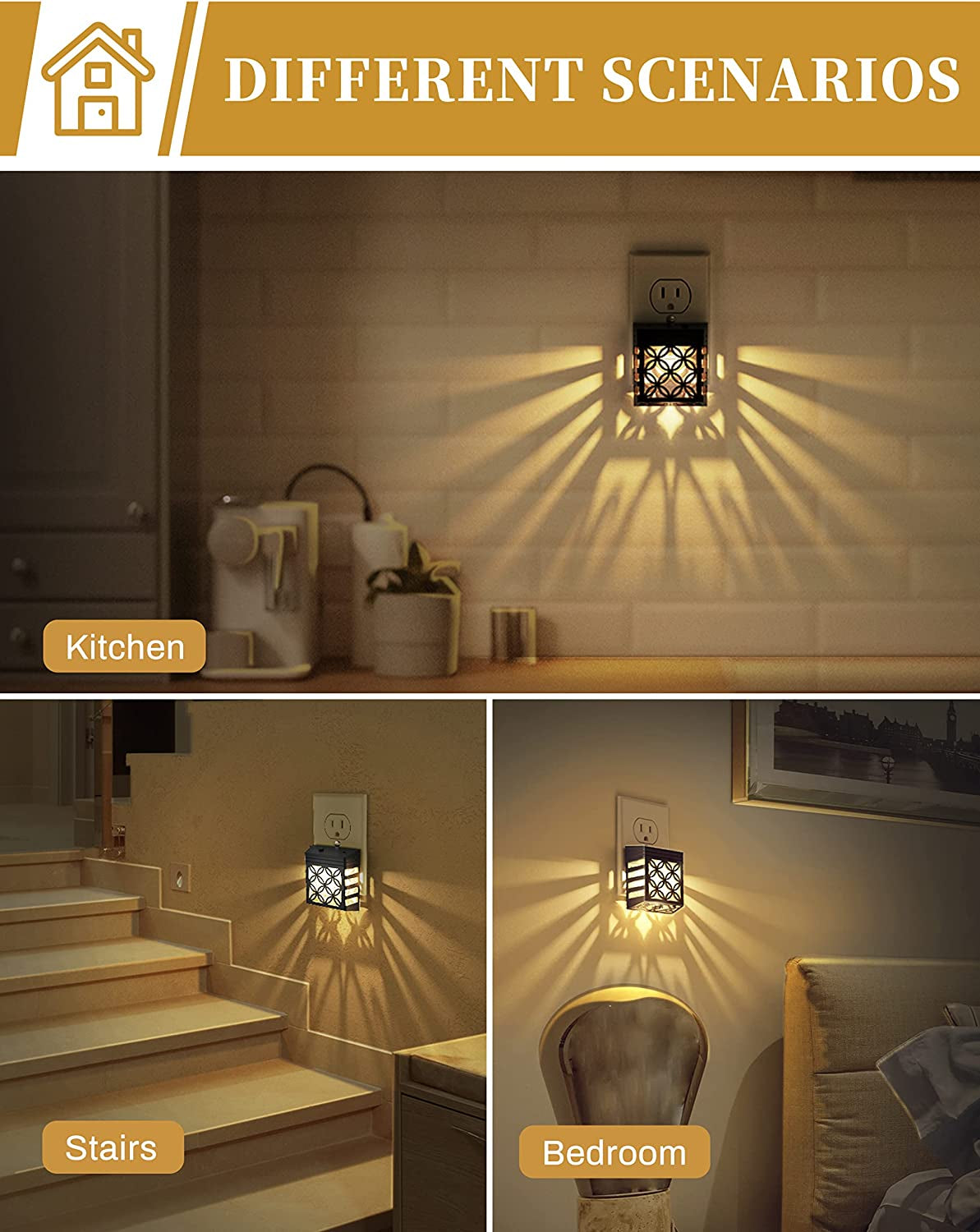 Plug in Night Light, Night Lights Night Lights Plug into Wall, Dusk to Dawn Sens