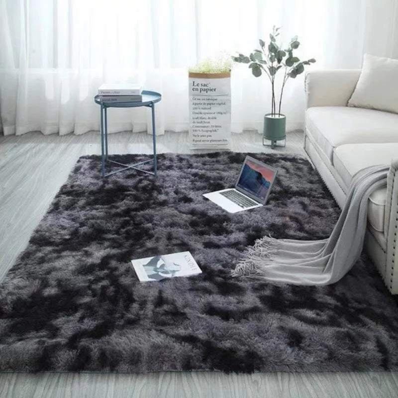 Europeian Long Plush Area Rug Gradient Carpet Floor Mat for Living Room Rug Fluffy Area Rugs anti Carpet Long Hair Padded Gradient Carpets Floor Mat Thick American Bedside Blanket Window Cushion Skid