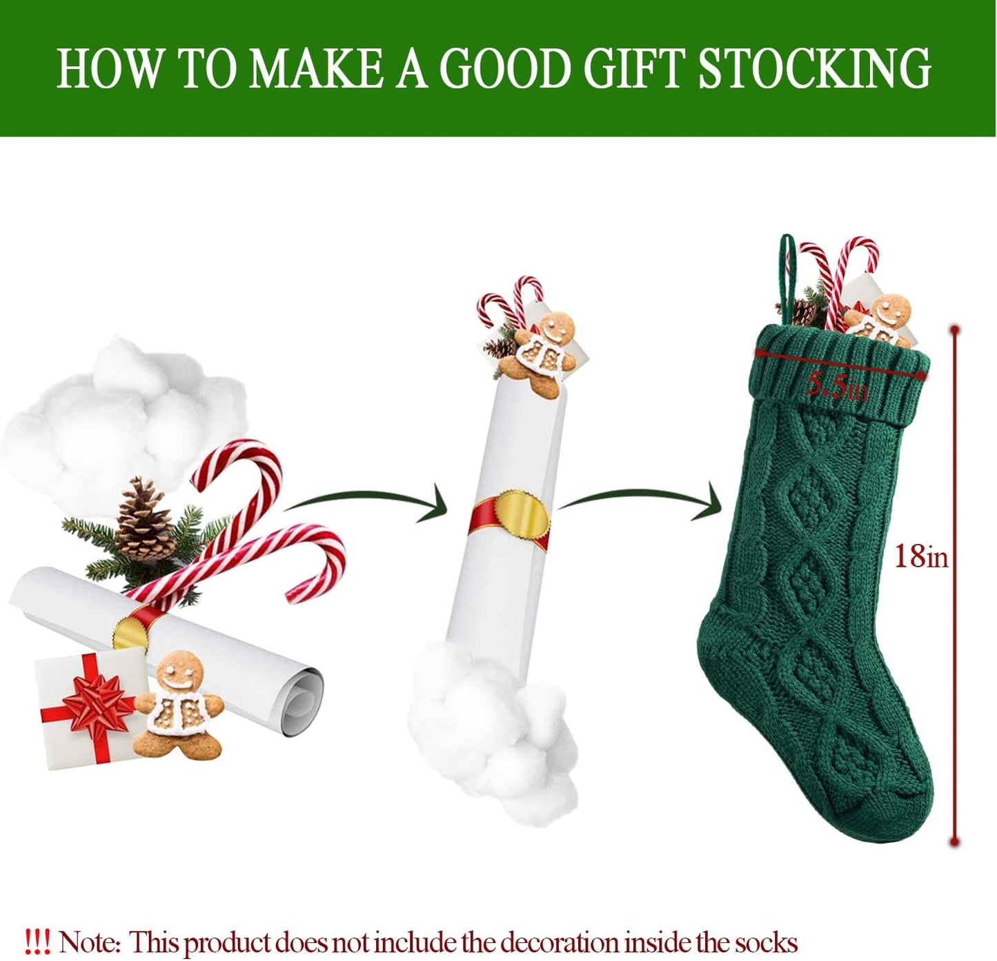 Knit Christmas Stockings 3 Pack