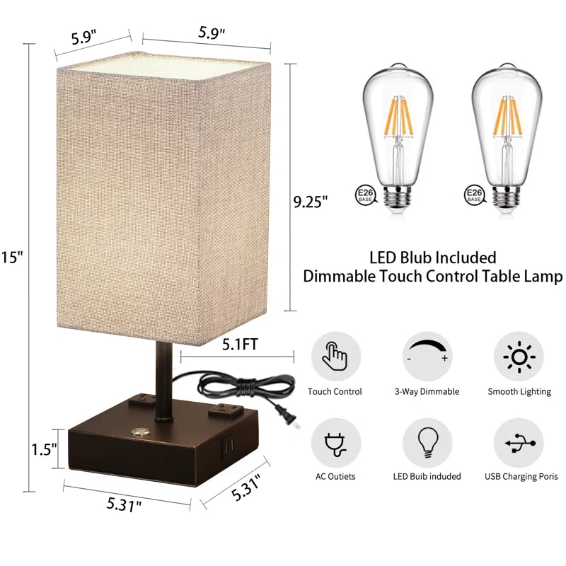 Fusaro Metal USB Table Lamp