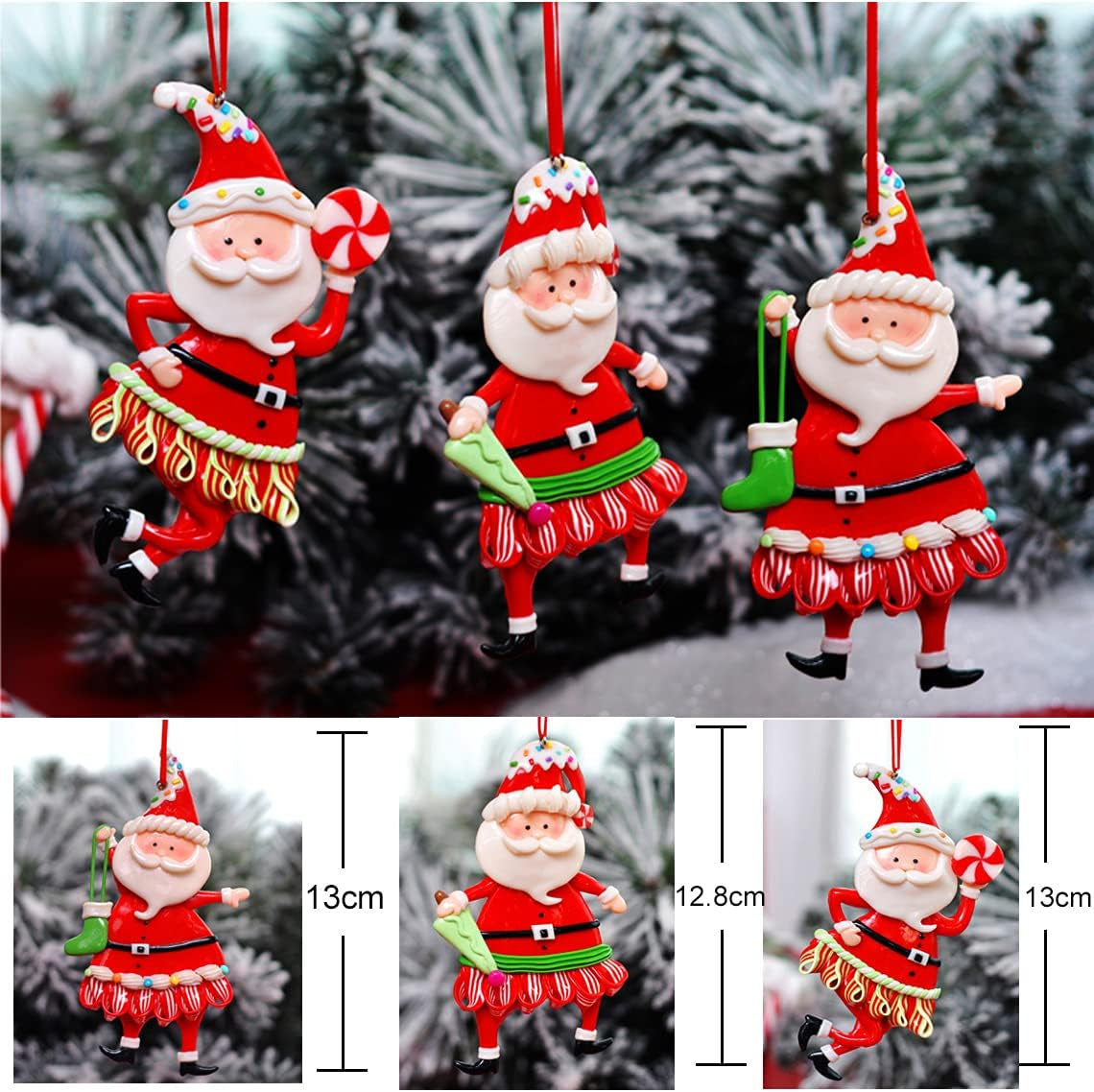 Christmas Ornaments Xmas Tree Hanging Chrismtas Doll Santa Claus Decoration Ornament Gifts Ideas -5Pcs/Box