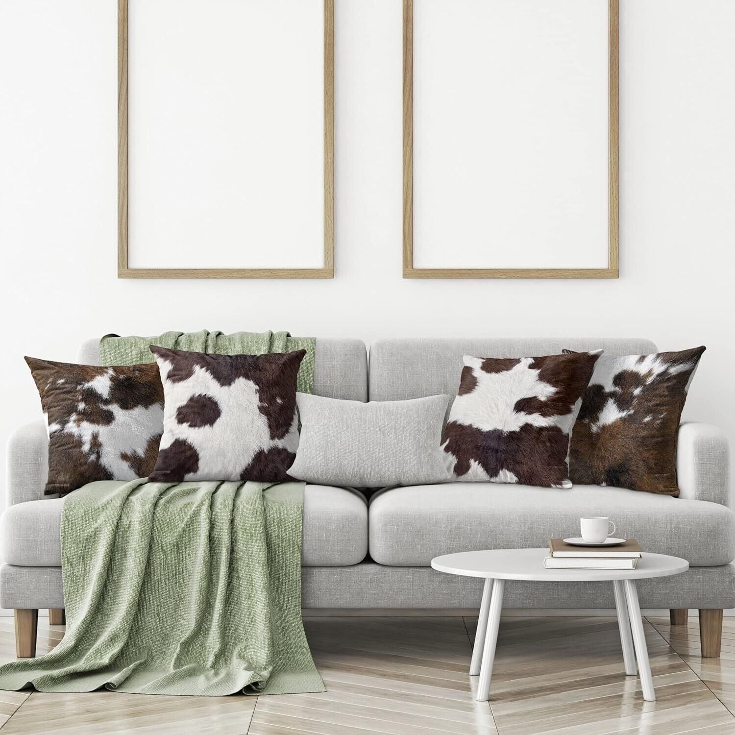 Cow Print Decorative Throw Pillow Covers Cowhide Accent Printing Couch Pillows