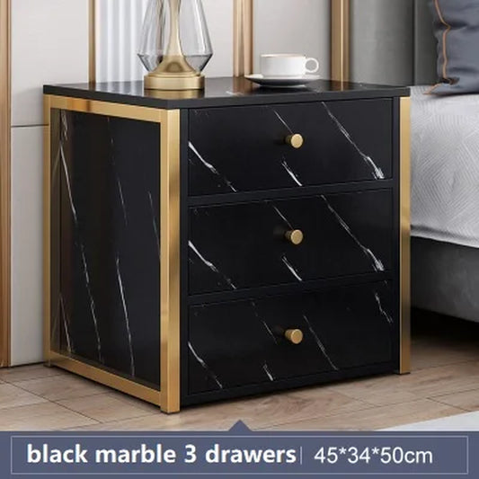 Nightstands Bedroom Wooden Nordic Furniture Metal Frame Marble Design Bedside Tables for the Bedroom