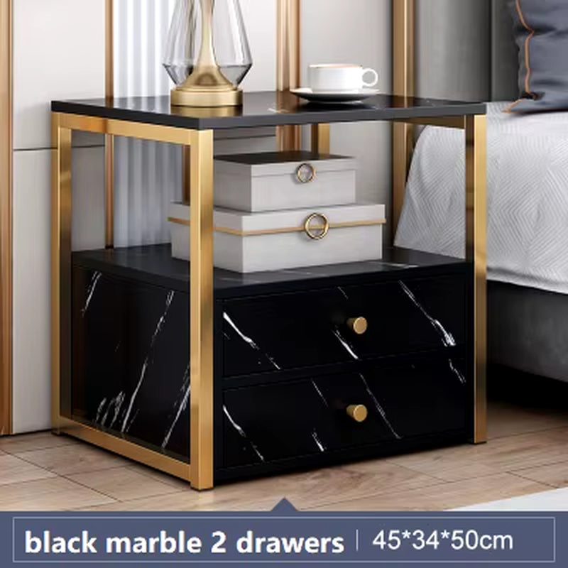 Nightstands Bedroom Wooden Nordic Furniture Metal Frame Marble Design Bedside Tables for the Bedroom