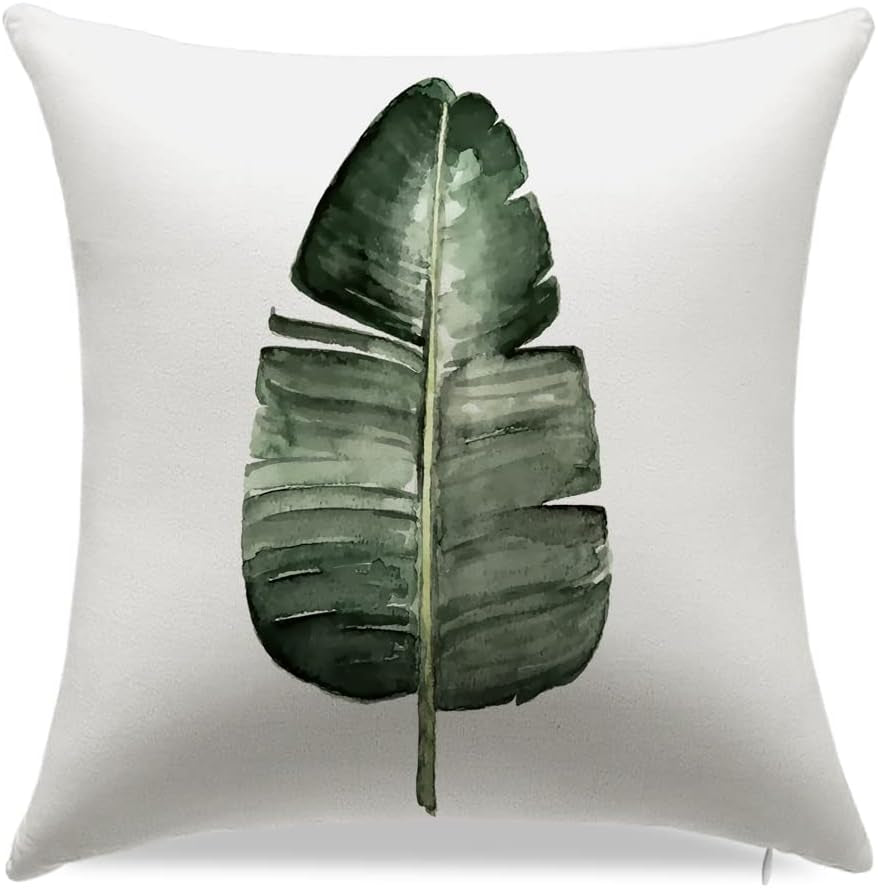 Green Pillow Covers Succulent Pillow Covers Decorative Pillow Covers 18X18 Pillow Cover Set of 4 for Home Bed Sofa Living Room Office Car Couch (18X18Inch, Green Plant 2)