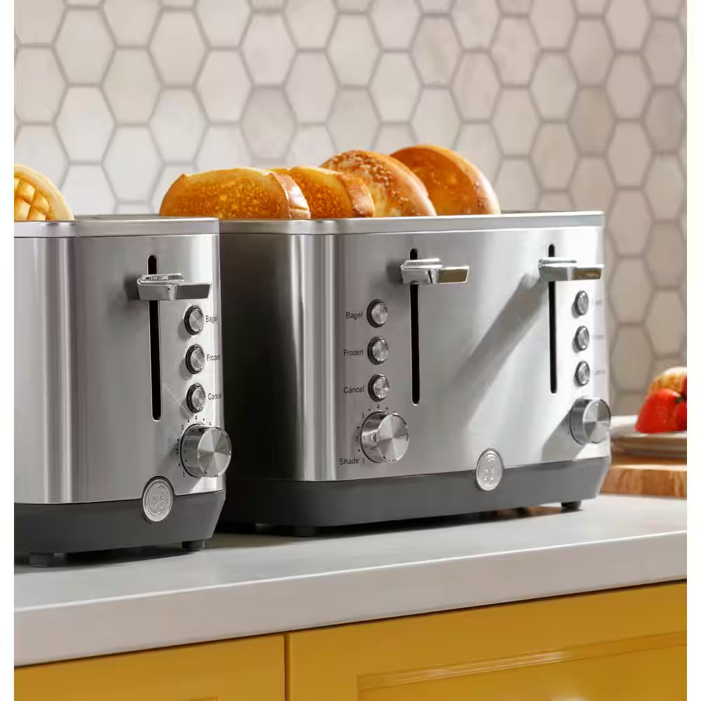 4-Slice Stainless Steel Wide Slot Toaster with 7 Shade Settings