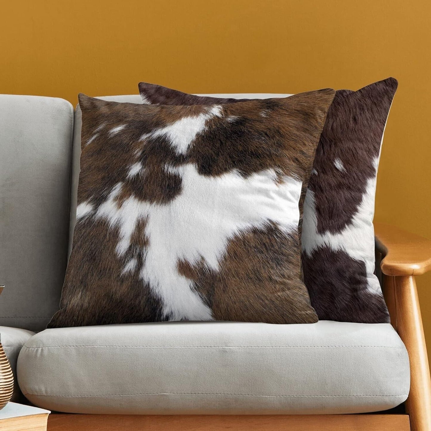 Cow Print Decorative Throw Pillow Covers Cowhide Accent Printing Couch Pillows