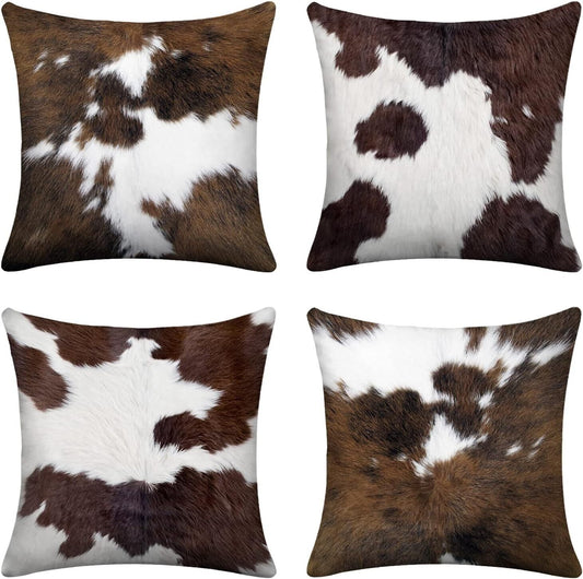 Cow Print Decorative Throw Pillow Covers Cowhide Accent Printing Couch Pillows